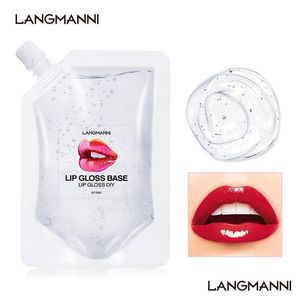 Блеск для губ Diy Clear Lip Gloss Base Увлажняющий зеркальный эффект Нежирный блеск для губ 50 мл Langmannni Прозрачный освежающий макияж для губ G Dhvdh