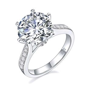 Обручальные кольца Iced Out Lucky Female, кольцо из белого золота 18 карат, серебро 925 пробы, 5 карат, с муассанитом