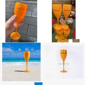Şarap Gözlükleri Partisi Veuve Şampanya Kourları Cam VCP Flüt Akrilik Goblet Modeli Plastik Bardaklar Yaz Noel Şimdiki Bırak Teslimat Dhbx1