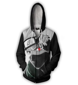 2018 3d Anime Felpa con cappuccio Kakashi hatake Cartoon Felpa Uomo Donna Manica lunga Sottile Capispalla Casual Pullover Jacket1612582