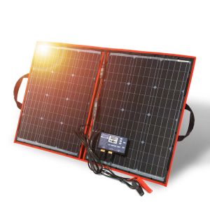 Güneş Dokio 18V 100W Güneş Paneli Esnek Katlama Güneş Şarjı Cep Telefonu USB Ücreti 12V Kamp/Tekneler için Açık Güneş Panelleri/Ev/Ev