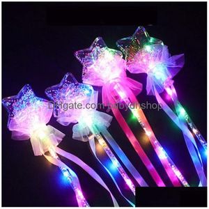 LED Eldiven Kelebek Kelebek Glow -Stick Stick konser Glow Sticks Renk Plastik Flash Işıklar Tezahürat Elektronik Magic Wand Christmas Dro Dhgil