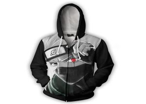 2018 3d Anime Felpa con cappuccio Kakashi hatake Cartoon Felpa Uomo Donna Manica lunga Sottile Capispalla Casual Pullover Giacca1804898