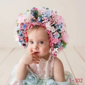 Set di oggetti di fotografia neonati per bambini fiori floreali cappelli fatti colorati di cappello colorato a mano Scatto di oggetti fotografici FOTOGRAFIA Accessori