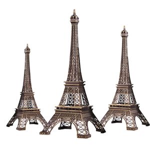 Büyük boy 48cm Eiffel Tower Metalik Model El Sanatları Vintage Bronz Renk Ayarlama Tasarımı Ev Ofis Dekorasyonu 240220
