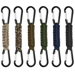 Hooks paracord kayış sırt çantası klipsleri anahtarlık karabiner çift kanca su şişesi klipsli yürüyüş için halkalı ağır hizmet tipi anahtar