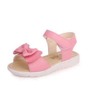Spor ayakkabı yaz çocukları küçük kızlar için küçük kız ayakkabısı beyaz kırmızı pembe düz plaj sandaletleri çocuk prenses ayakkabıları 1 3 4 5 6 yaş