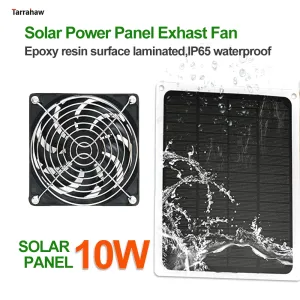 Güneş Güneş Sistemi 10W Fotovoltaik Panel Güneş Fan Pet Tavuk Kümesi Havalandırma Soğutma Artefakt Kalkanı Uzatma Hattı Pil PV Plakası