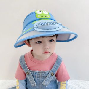 Define o verão de verão novo, novo Top Baby Big Brim Rechargable com fãs de sol chapéu de sol para meninos e garotas Sol -Protetor Sol Secador Gorra Bebe