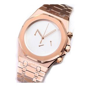 Luxury's Men's Watch Master Rose Gold in acciaio inossidabile Case di colore Solido Funzionamento Secondo Movimento Fibbia di prua 41mm