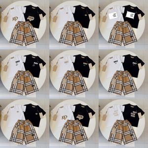 Giyim T-shirt seti set tasarımcı marka baskı çocukları çocuklar 2 adet saf pamuklu kıyafetler bebek kız kız çocukları moda appare 35bo#