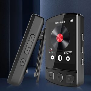 Игроки Mp3 Player Носимый музыкальный игрок Hifi Sound BluetoothCompatible 5.2 Музыкальная кнопка MP3 -плеер 1,8 -дюймовый экран с FM Radio Ebook