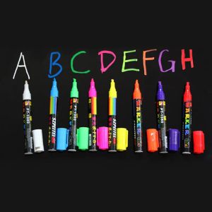 Pens Freen Nakliye 8pcs 8 Renkli Fosforlu Floresan Sıvı Tebeşir Markeri Neon Pen LED yazma tahtası için 6mm PT1080