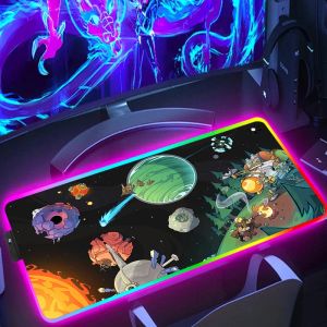 Pedler Mousepad RGB Anime Mouse Pad XXL Dış Wilds Backlight Gamer Klavye Arkadan aydınlatmalı Mat PC Aksesuarlar Masa Koruyucu Paspaslar Oyun Fareleri