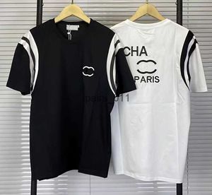 Kadınlar bluz gömlekleri gelişmiş versiyon t-shirt fransa modaya uygun 2c mektup Embroid siyah ve beyaz ing çift moda kanalı giyim hareketi 240229