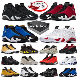 Kutu 14s Basketbol Ayakkabıları 14 Erkek Eğitmenler Siyah Beyaz Şeker Came Hiper Kraliyet Gymer Red Light Gence
