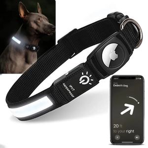 Apple Airtag Köpek için Yakalar Yaka GPS Bulucu Su Geçirmez LED LED Işık USB USB Ücretli Yüzme Gecesi Apple Air Etiket İzleyici Kılıfı