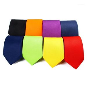 Boyun bağları linbaiway 8cm genişliğinde katı erkekler için katı düğün polyester sarı kravat adam iş bowtie gömlek aksesuarları özel logo1250d