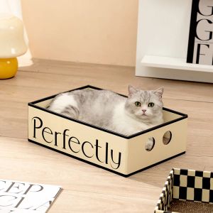 Scratchers Pet Kedi Dikdörtgen Siyah Beyaz Dama Tahtası Kırılma Sonrası Giyim Önleyici Çip Ücretsiz Oluklu Kedi Pençe Kurulu Karton