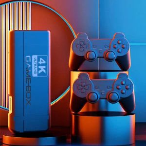 Konsollar K9 Retro Oyun Konsolu Ev TV İki Kişi Joystick Wireless 4K Arcade İki Kişi Savaş Simülatörü 20000 Klasik Oyun Konsolları