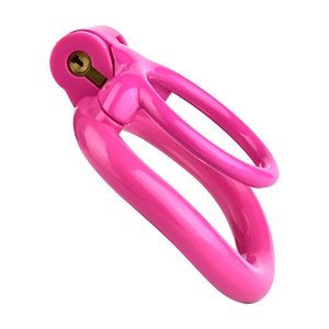 Легкая клетка целомудрия с 4 кольцами для члена Ярко-розовые БДСМ-игрушки Пластиковые товары для мужского секса
