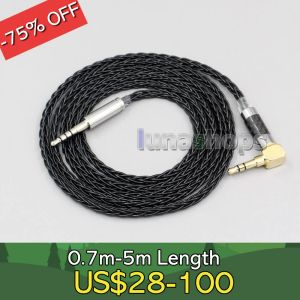 Aksesuarlar XLR Dengeli 3.5mm 2,5mm 8 Çekirdek Hifiman Edition S Deva Her10 LN006337 için Gümüş Kaplama Kulaklık Kablosu