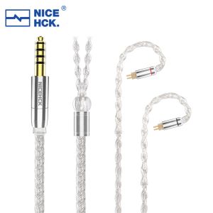 Аксессуары NiceHCK SilverSE провод для наушников 8-жильный 5N посеребренный OCC кабель обновления HIFI 3,5/2,5/4,4 мм MMCX/0,78 мм 2-контактный для IEM Youth YUME
