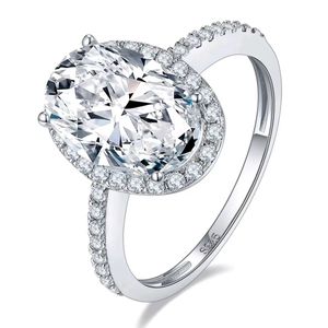 Роскошное обручальное кольцо с муассанитом 4,5 карата 8*12 мм, муассанит, камень овальной огранки, цвет D