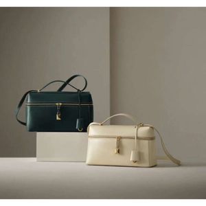 Дизайнерская женская сумка с дополнительным карманом LP27 Ланч-бокс Кожаная сумка через плечо Модная сумка для макияжа Loro Pian Двойная молния Мини-тоут 240229