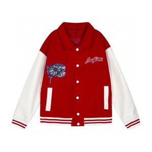 Designer mens varsity jaqueta lou casaco de beisebol 1: 1 par de versão detalhes construir senhoras homem bordado marca de luxo padrão único breasted wear jaquetas femininas