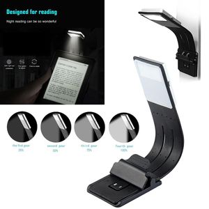 Portable LED Reading Book Light With Detachable Flexible Clip USB Rechargeable Lamp For Kindle eBook Readers298R