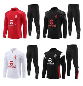 Çocuklar ve Yetişkin AC eşofman tasarımcısı Milans Tuta Maglia Jersey Eğitim Suretlement Camiseta Forma Kiti 23 24 Futbol Erkek ve Çocuk Kalsiyo S-2XL