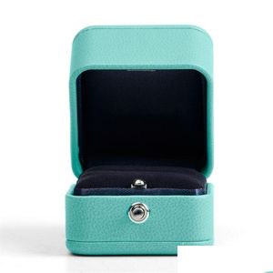 Ювелирные коробки Fanxi Blue Pu Кожаное ожерелье в подарочную коробку Организатор кольца T200808 ДОБАВИЧА