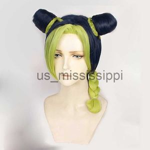 Cosplay perukları jolyne cujoh kujo cosplay peruğu jojo tuhaf macera cosplay anime anime ısıya dayanıklı sentetik saç perukları peruk kapağı x0901