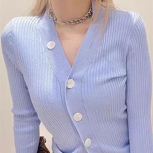 Kadın Sweaters Kore Style Teps Bahar Yaz Kadınlar İpek Pamuk Tek Yemeli Örme HARDIGAN 230831