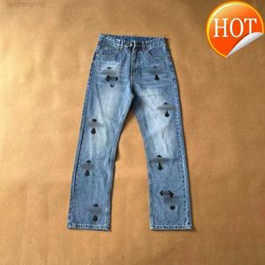 Kot tasarımcıları jean chrome pantolonlar erkek kalp nakış patchwork trend için yırtılmış marka motosiklet pantolon erkek sıska moda düz pantsczz9