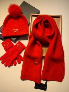 Lüks yeni erkek kadın moda şapka ve eşarp setleri tasarımcı atkı üçgen p Beanie kova şapkaları Kış Wollen örgü ile kaşmir eşarplar