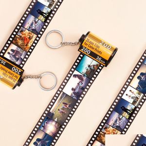 Anahtar Halkalar Hibody 5 10 15 20 OEM PO Film Keychain Çift Hediye DIY Metin Albümü Er Memorative 230613 Damla Teslimat Takı Dhyim