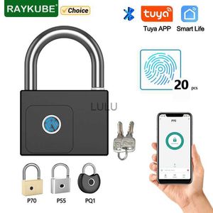 Door Locks RAYKUBE Tuya Smart Padlock Fingerprint Waterproof USB Charging Quick Identification Unlock Sensor High Quality P70/P55/PQ1 HKD230902