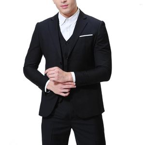 Ternos masculinos xy05 negócios casual terno de três peças noivo dama de honra casamento tamanho grande blazer masculino fino ajuste