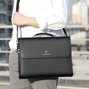 Briefcases Leather Luxury For Men Designer Work Business Tote Bolsas Black Handbag Shoulder Lawyer Square A4 Side Crossbody Bag 230901