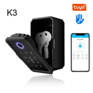 Fechaduras de porta K3 Smart Fingerprint Door Lock TT Lock Tuya Caixas de segurança Senha Digital Inteligente Eletrônico Portátil Caixas de bloqueio HKD230902