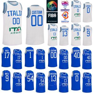 İtalya Basketbol İtalya Jersey Dünya Kupası Milli Takımı 13 Simone Fontecchio 0 Marco Spissu 9 Nicolo Melli 33 Achille Polonara 7 Stefano Tonut Giampaolo Ricci