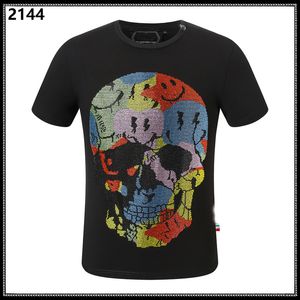 Новый стиль Phillip Plain Men T Рубашки Дизайнер PP Skull Diamond Shirt Dollar Dollar Mar Bear Tiger Tee Высококачественные черепа Tops Tops PP2144