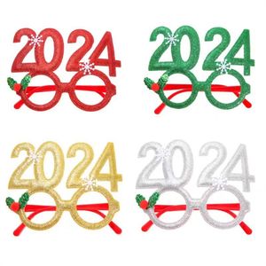 2024 Новый год очки рамы фотобуины реквизиты с рождественскими украшениями рождественские подарки Навидад подарки Новый год вечеринка благоприятствуют украшения