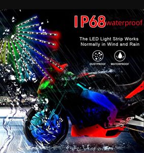 Iluminação de motocicleta Kit de luz LED Rgb Mticolor Accent Glow Neon Strips com controle remoto para motor bike Drop Delivery Mobiles M Dhn5G