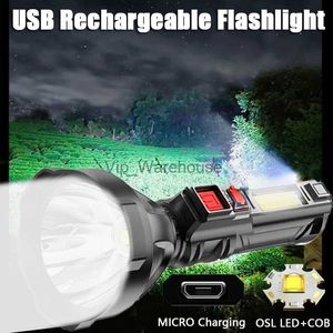 Tochas portátil ao ar livre super brilhante LED tocha lanterna de longo alcance USB recarregável pequena lâmpada xenon luz tática doméstica HKD230902