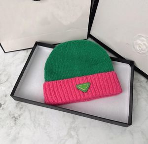 Дизайнерская осень и зимняя шерстяная вязаная шляпа шапки Beanie Женская густая теплая шляпа