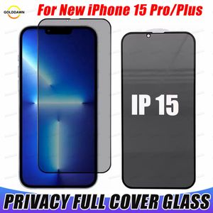 Privacy Full Cover Screen Protector For iPhone 15 14 Plus 13 12 Mini 11 Pro Max Xr Xs SE 6 7 8 Plus Anti-spy Tempered Glass