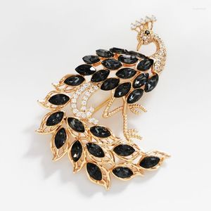 Brooches Peacock Kadınlar İçin Parti Gelinlik Mücevher Aksesuarları Avusturyalı Şık Bayanlardan Kristaller Broş Bijoux Hediyeler